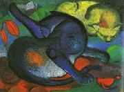 Franz Marc Two Cats, Blue and Yellow Spain oil painting artist